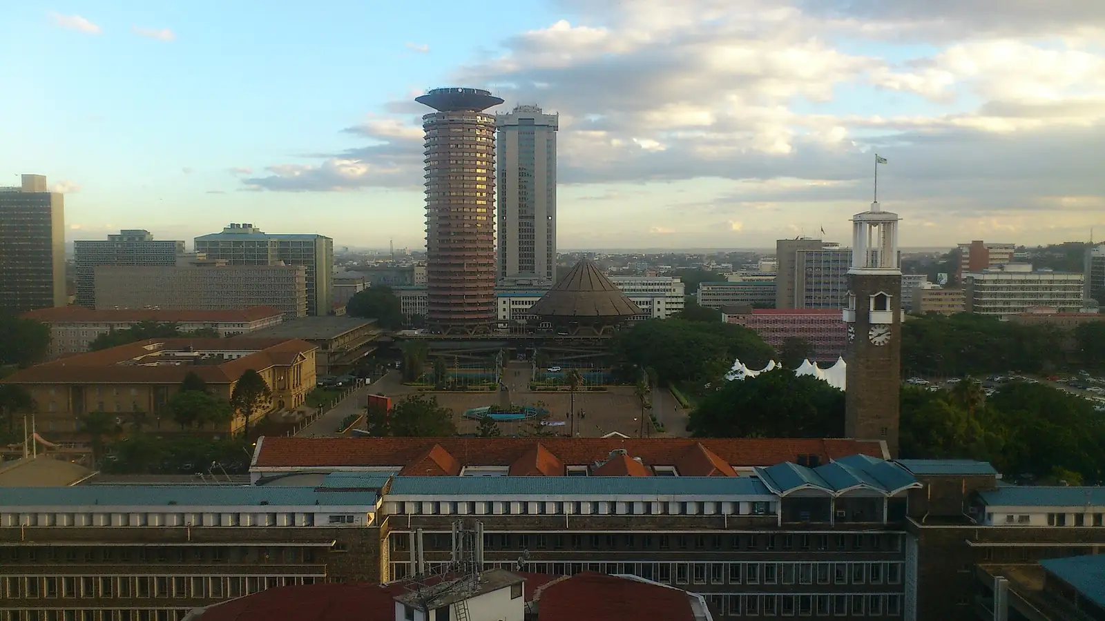 Nairobi CBD skyline showing KICC, Times Tower and City Hall