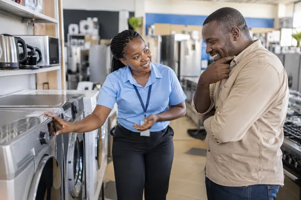 Salesperson assisting a retail customer