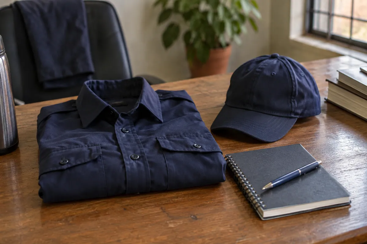 Uniform and notebook illustrating police employment