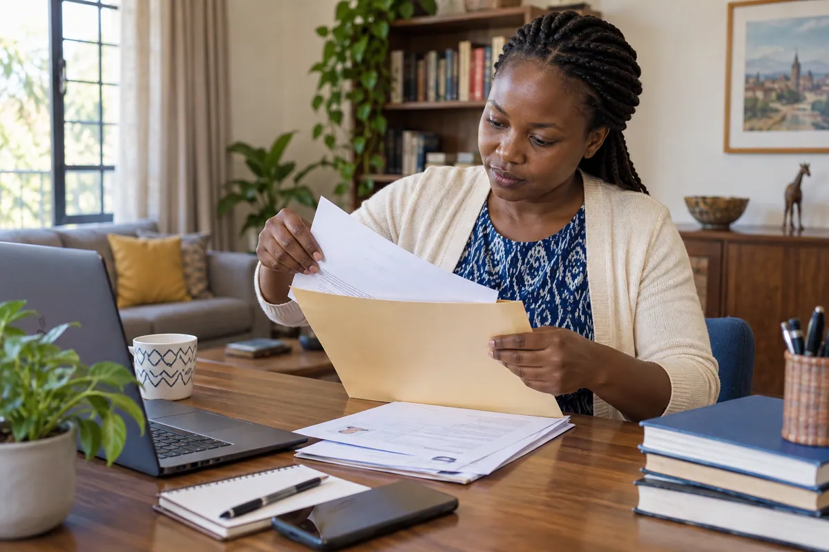 Applicant organising public service application documents