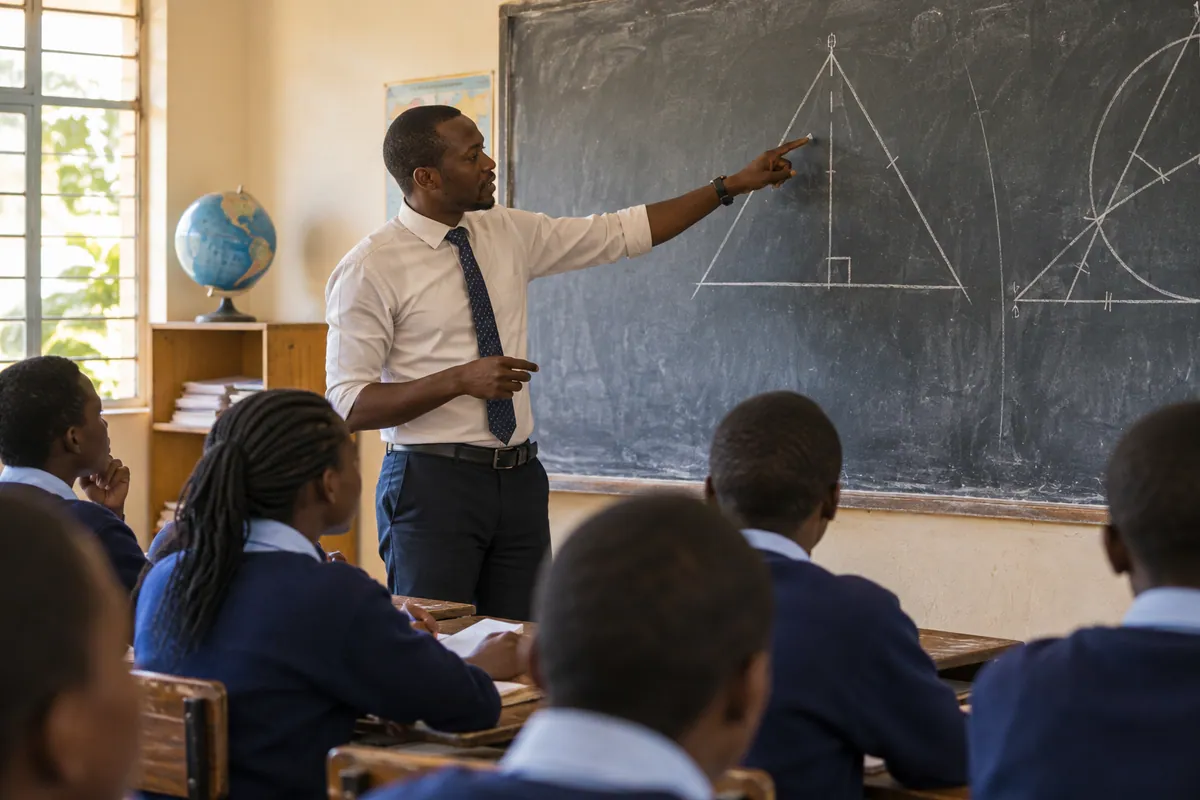 Teacher explaining a classroom lesson